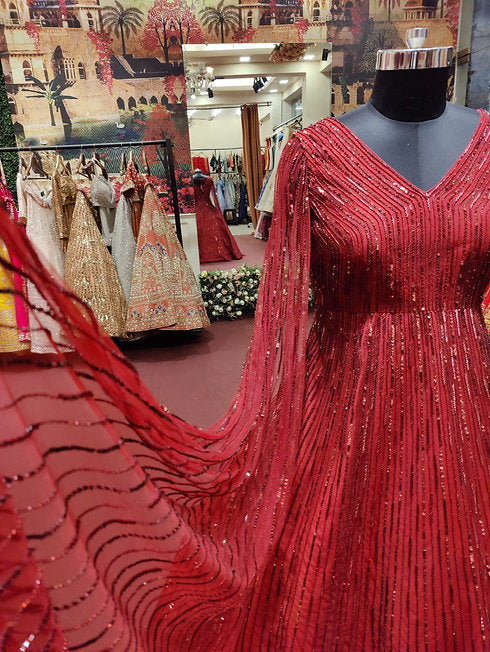 Zainab Net Heavy Sequins Gown