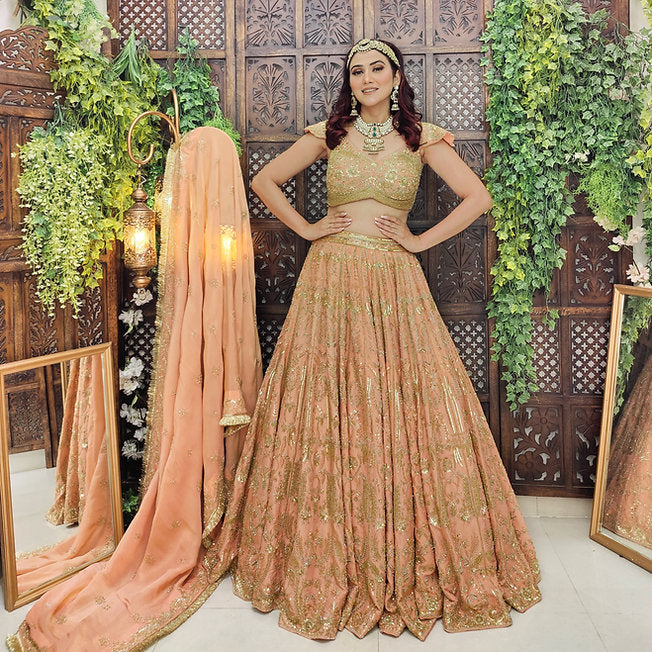 Eshaal Peach Lehenga