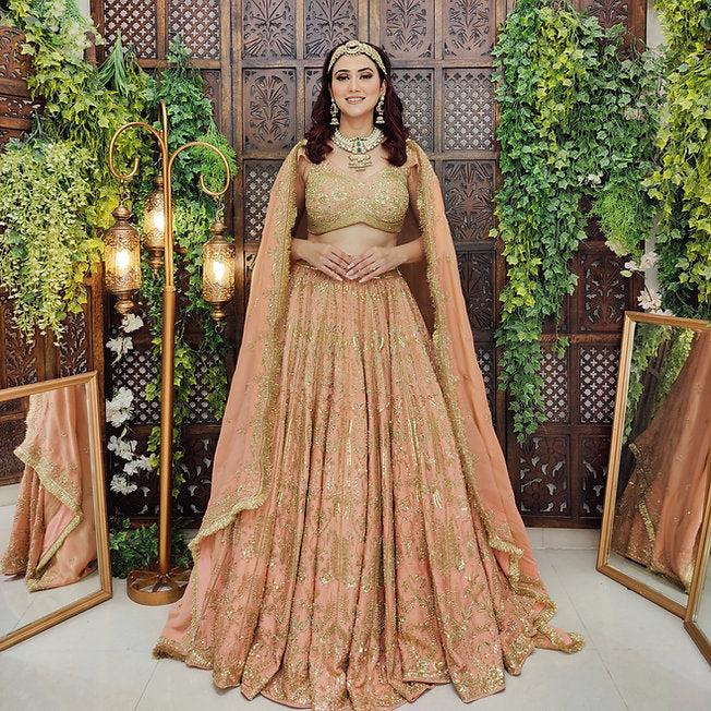Eshaal Peach Lehenga