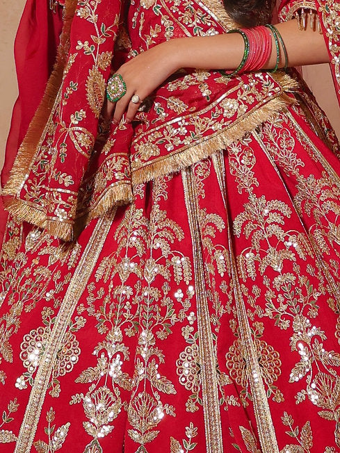 Usama Raw Silk Heavy Lehenga