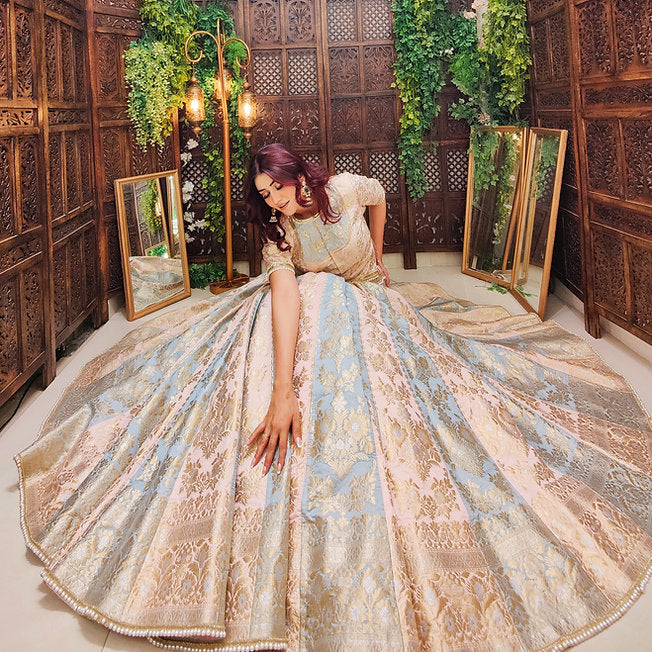 Aiza Banarasi Multicolor Lehenga