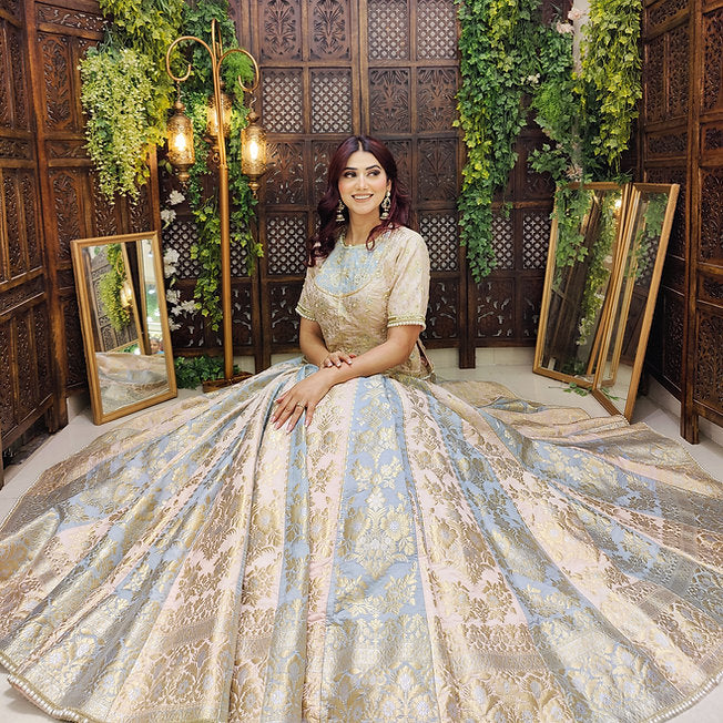 Aiza Banarasi Multicolor Lehenga