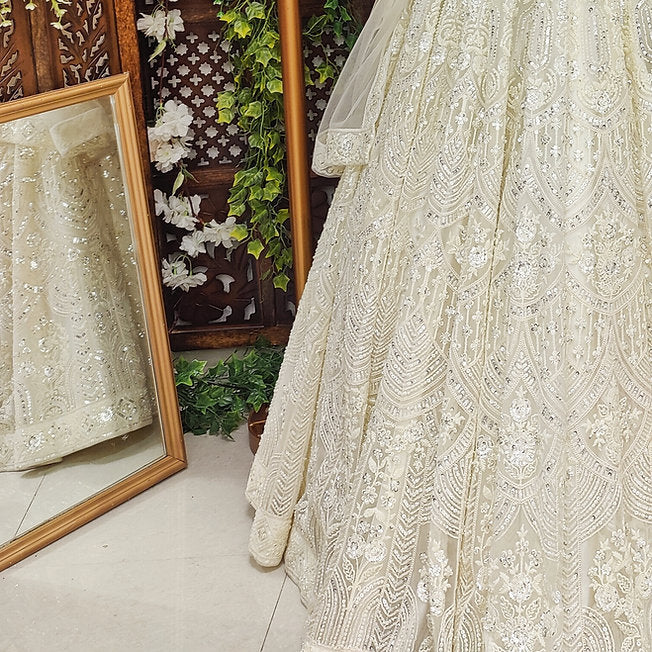 Kish Off White Modern Lehenga
