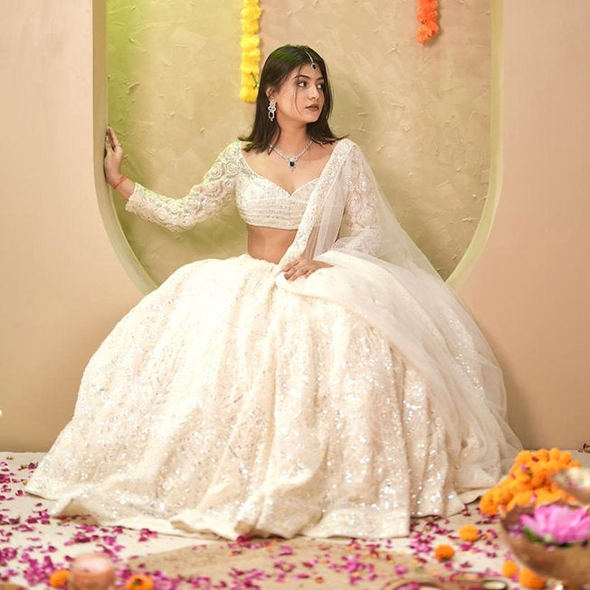 Kish Off White Modern Lehenga