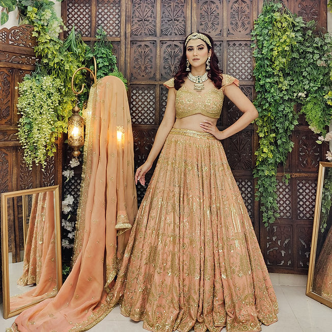 Eshaal Peach Lehenga