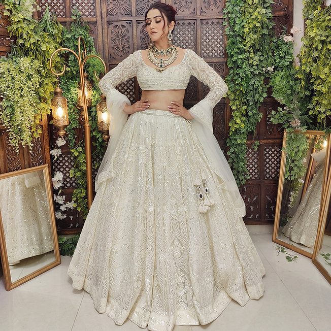 Kish Off White Modern Lehenga
