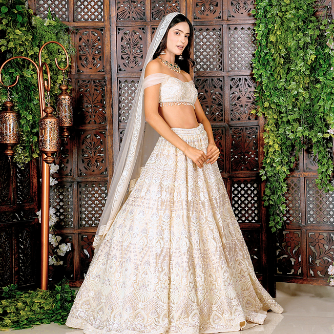 Sapphira Off White Modern Lehenga