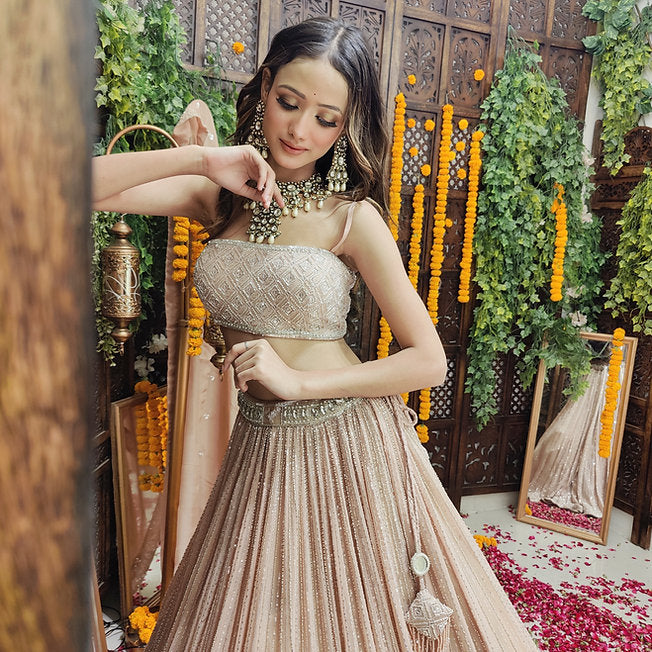 Inas Dusty Rose Lehenga
