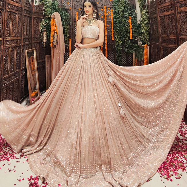 Inas Dusty Rose Lehenga