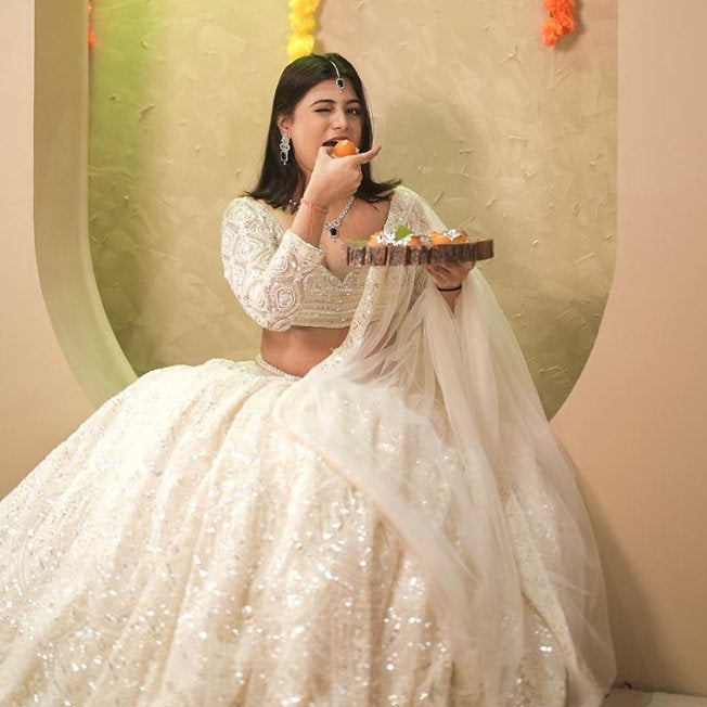 Kish Off White Modern Lehenga