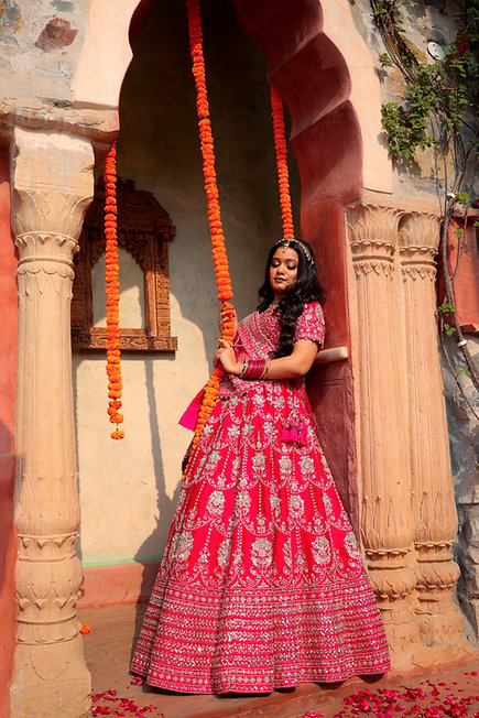 Camlina Zardozi Sequins Lehenga