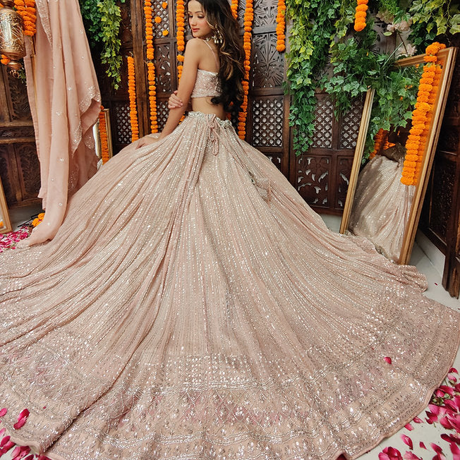Inas Dusty Rose Lehenga