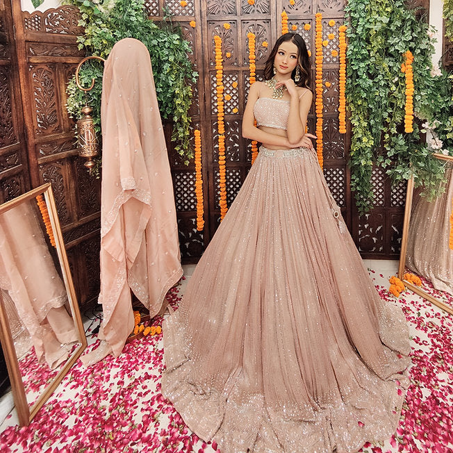 Inas Dusty Rose Lehenga