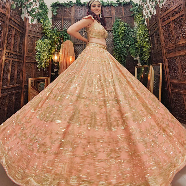 Eshaal Peach Lehenga
