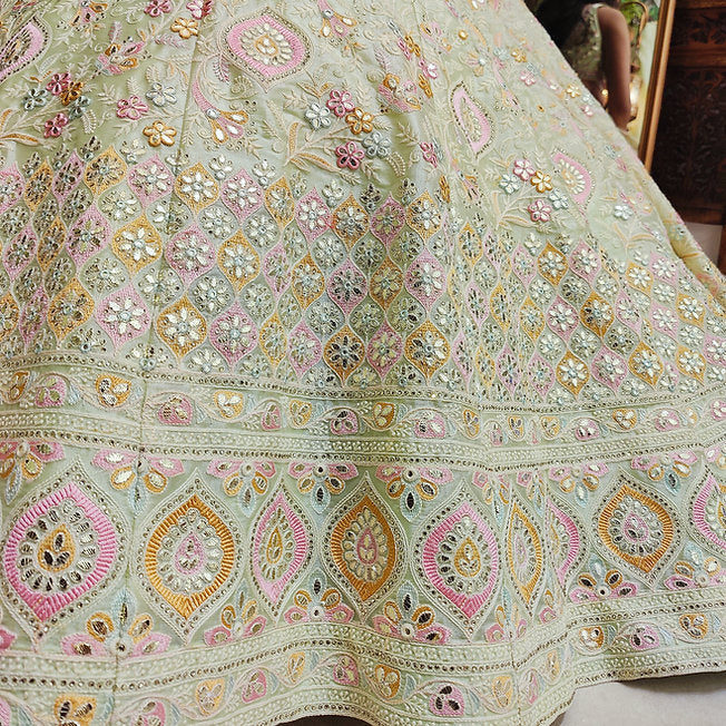 Sufian Pistachio Green Lehenga