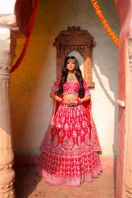 Amia Red Lehenga