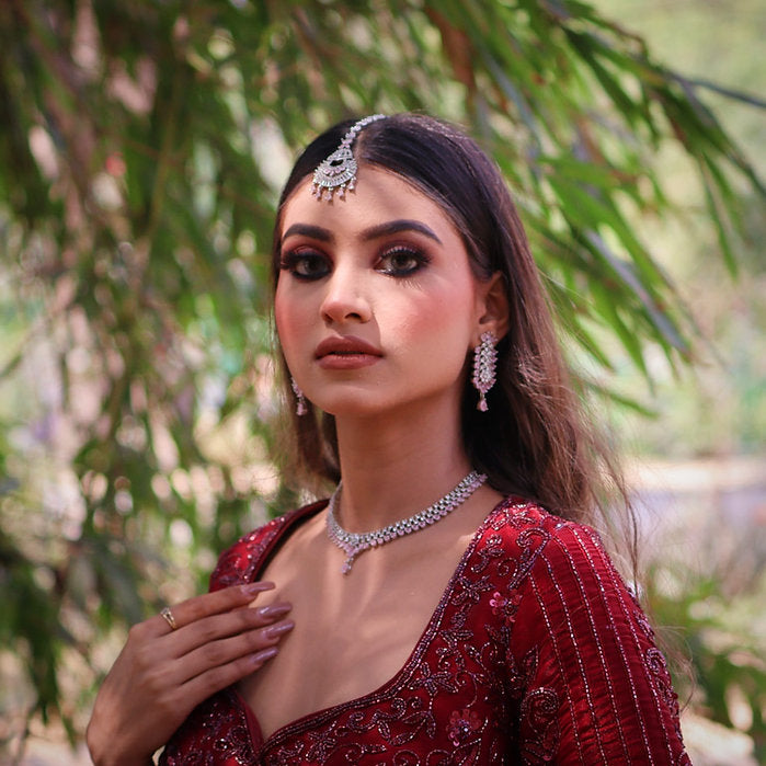 Ishana Maroon Embroidered Lehenga Set