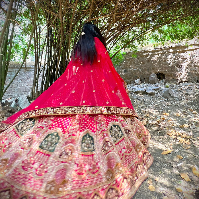 Kesari Maroon Embroidered Lehenga Set