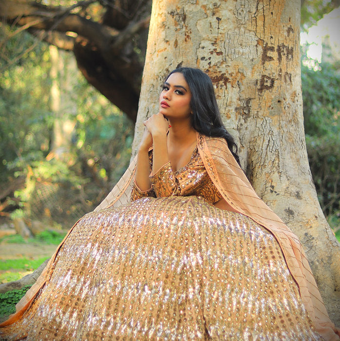 Aditi Gold Embroidered Lehenga Set