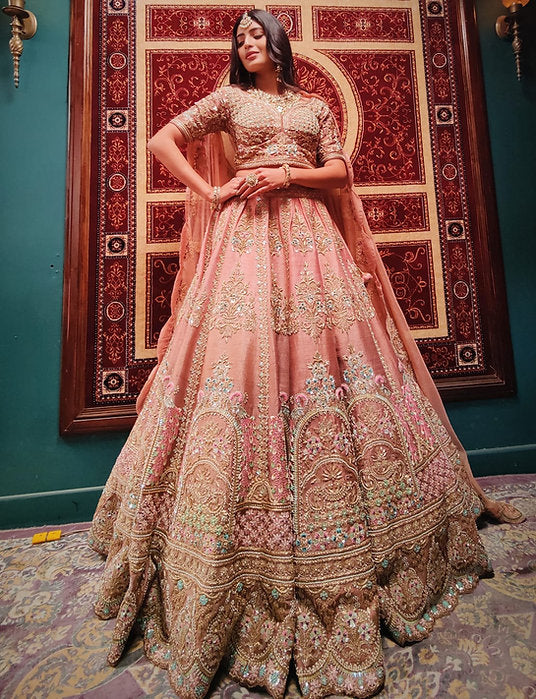 Zardozi Ombre Embroidered Lehenga Set