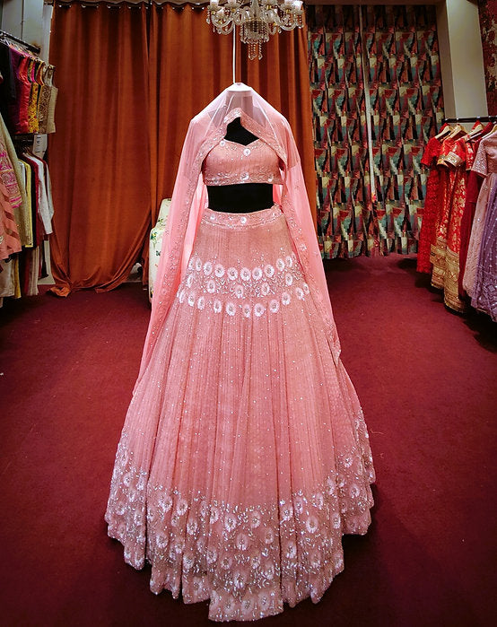 Dusty Pink Marvia Embroidered Lehenga Set