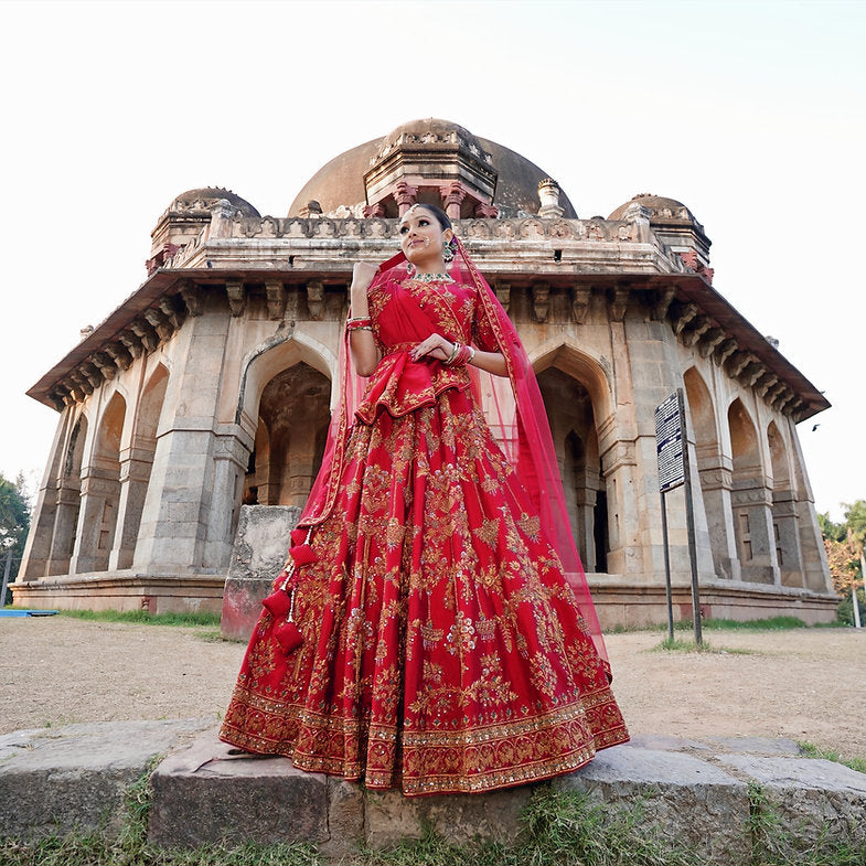 Zardozi Ojasi Embroidered Lehenga Set