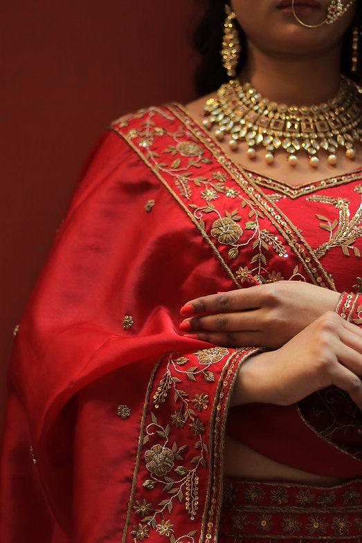 Zardozi Mahi Embroidered Lehenga Set