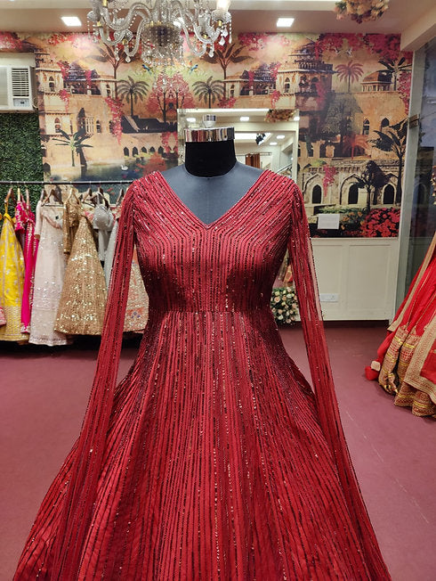 Zainab Net Heavy Sequins Gown