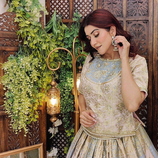 Aiza Banarasi Multicolor Lehenga