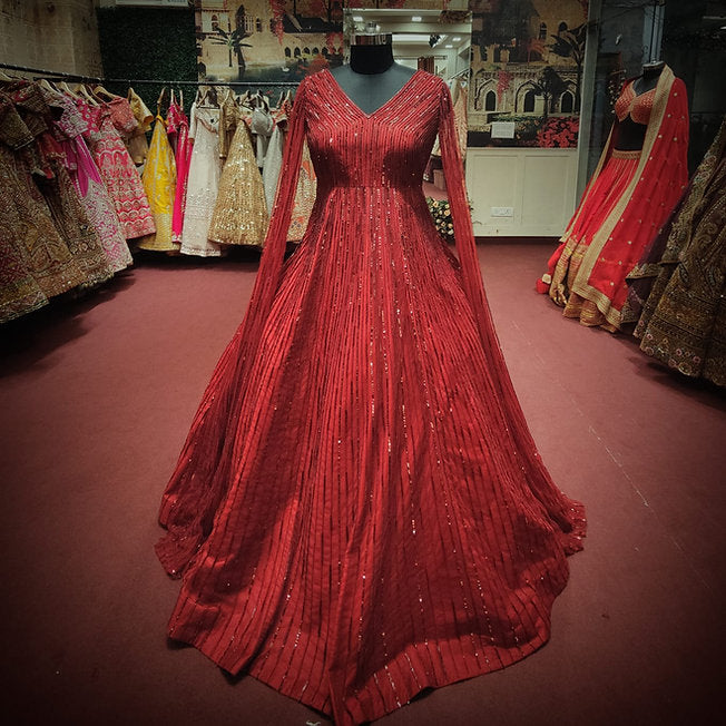 Zainab Net Heavy Sequins Gown