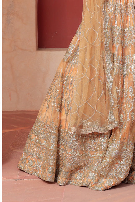 Rehumah Golden Heavy Lehenga