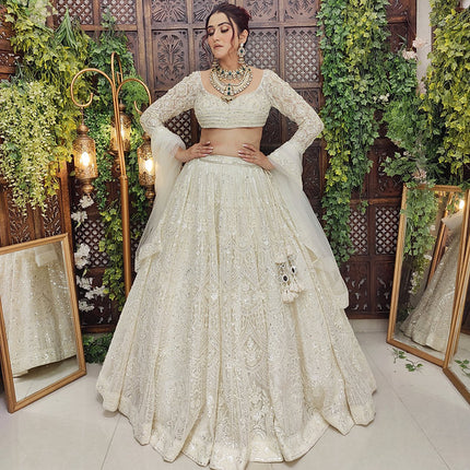 Kish Off White Modern Lehenga