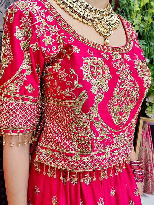 Rawiya Pink Hand Embroidered Lehenga
