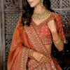 Mihrimah Rust Tissue Lehenga