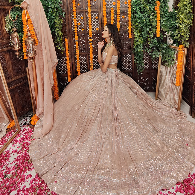 Inas Dusty Rose Lehenga