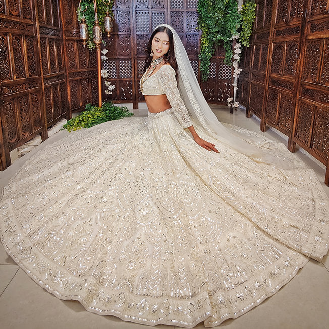 Kish Off White Modern Lehenga