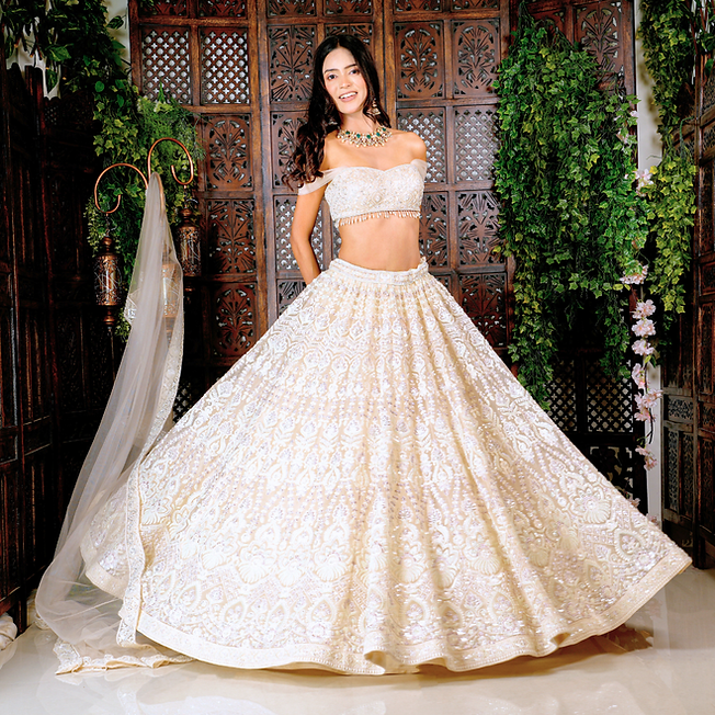 Sapphira Off White Modern Lehenga