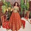 Malahar Banarasi Rust Lehenga