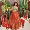 Malahar Banarasi Rust Lehenga
