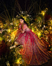 Anahita red bridal lehenga, full ghera flare, Amaltas Couture