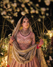 Aabida peach tissue bridal lehenga, styled for the wedding, Amaltas Couture
