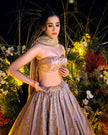 Perizaad mauve tissue lehenga, styled for the wedding, Amaltas Couture
