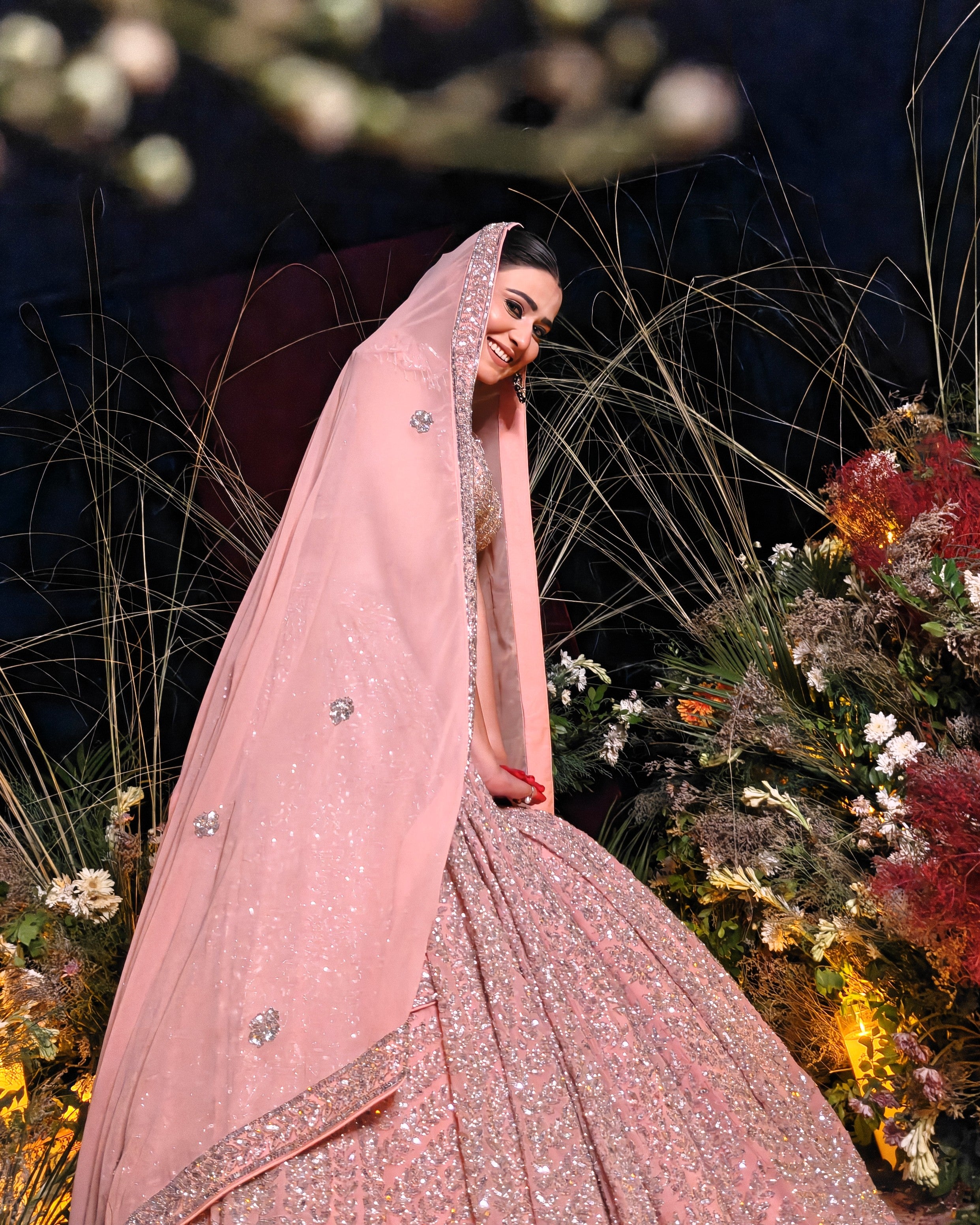 Noorie gold georgette bridal lehenga with matching dupatta, Amaltas Couture