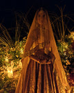 Alifiya pink tissue bridal lehenga with matching dupatta, Amaltas Couture