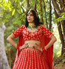 Nihan Red Embroidered Lehenga Set