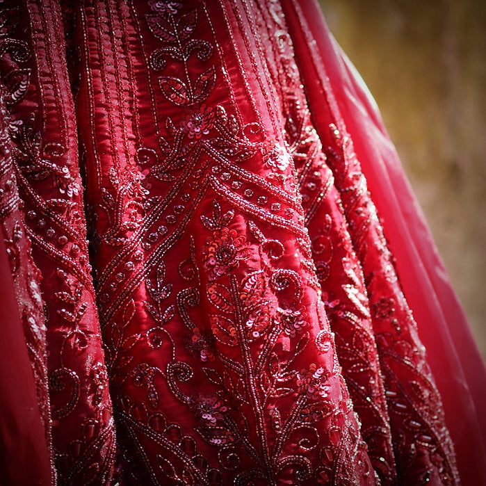 Ishana Maroon Embroidered Lehenga Set