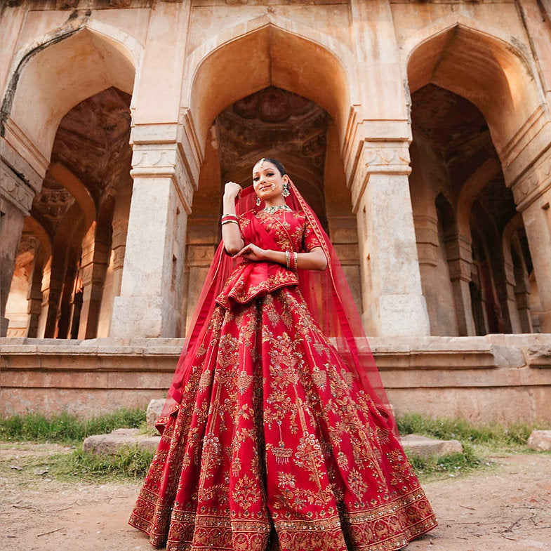 Zardozi Ojasi Embroidered Lehenga Set