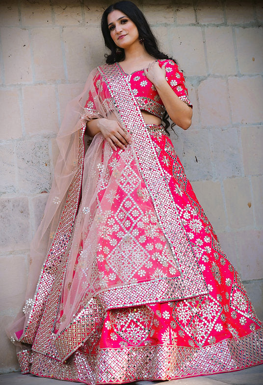 Gulbahar Mirror Work Embroidered Lehenga Set