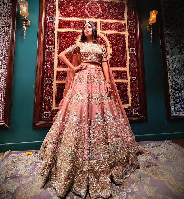 Zardozi Ombre Embroidered Lehenga Set