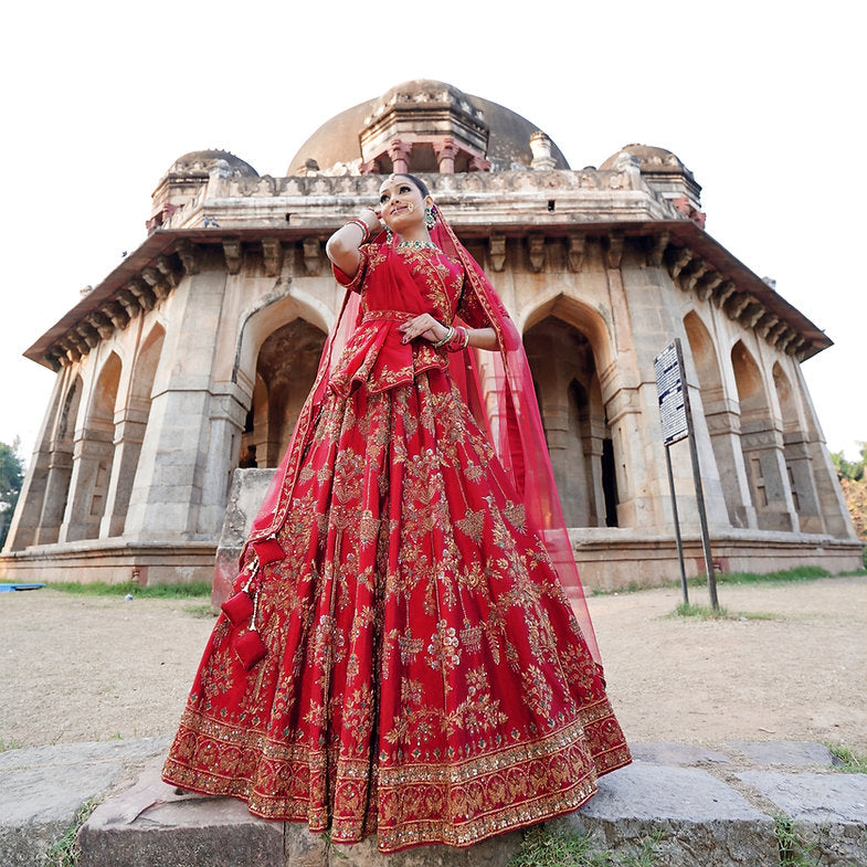 Zardozi Ojasi Embroidered Lehenga Set